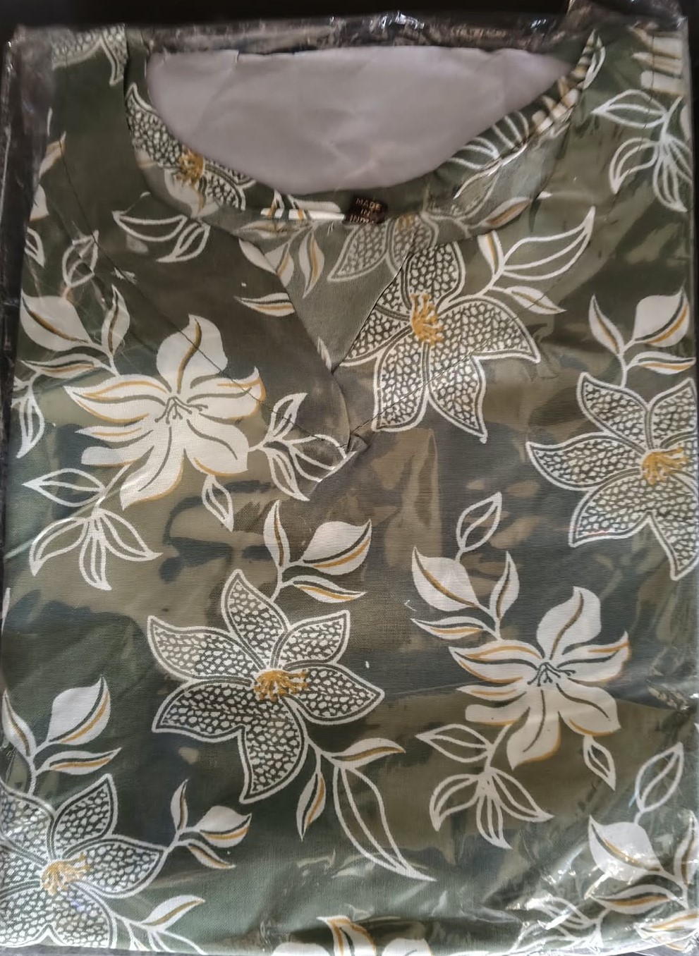Olive Green Floral Print 2 Piece Co-ord Set