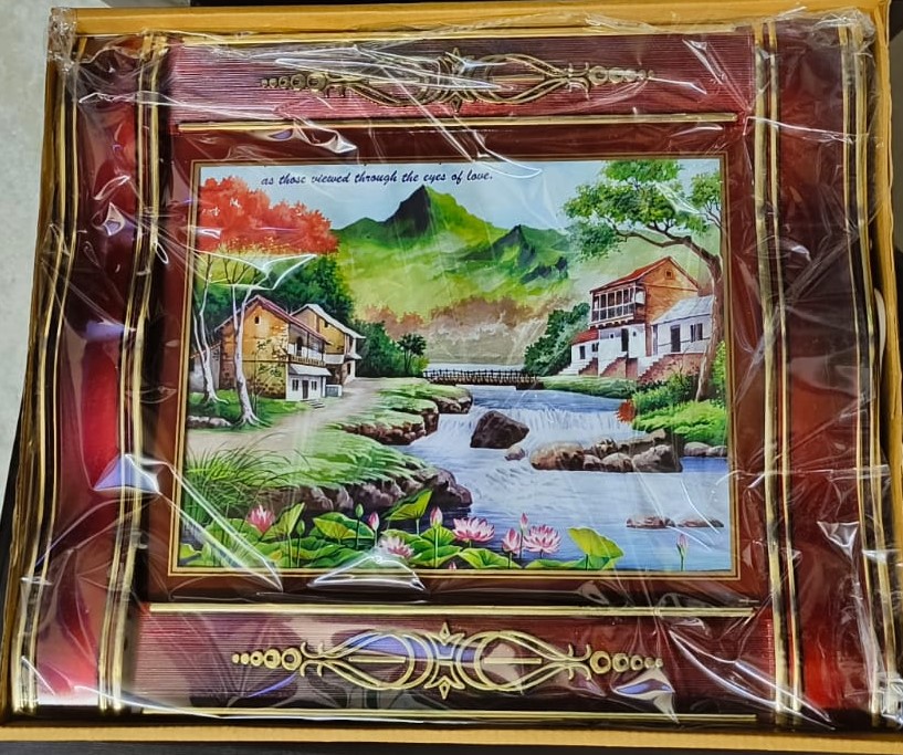 Scenic Village Landscape Photo Frame