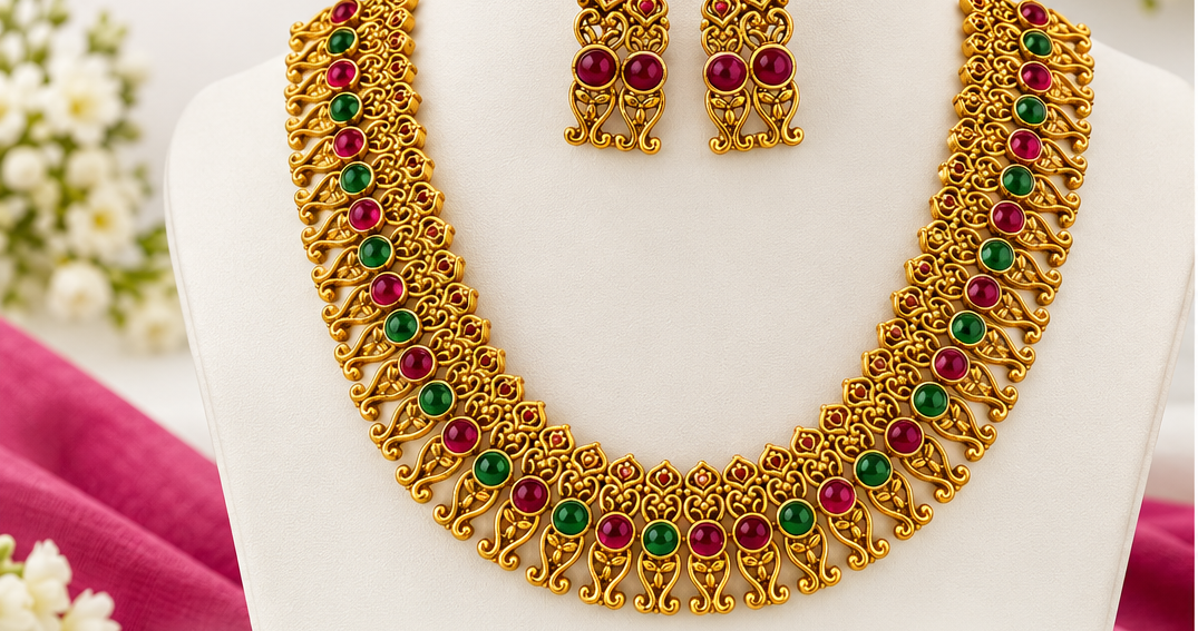 Traditional Necklace & Earrings Jewellery Set